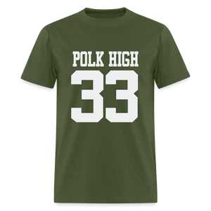 Polk High Front Print and (Back Print) Unisex Classic T-Shirt - military green