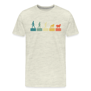 Evolution to Sheep V2 Men's Premium T-Shirt - heather oatmeal