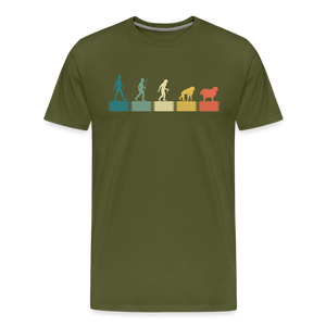 Evolution to Sheep V2 Men's Premium T-Shirt - olive green
