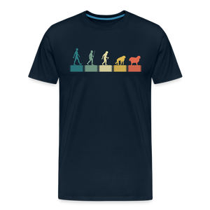 Evolution to Sheep V2 Men's Premium T-Shirt - deep navy