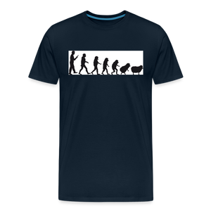 Evolution to Sheep Men's Premium T-Shirt - deep navy