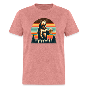 Funny Bear with Beer Classic T-Shirt - heather mauve