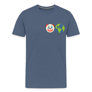 Clown World front & back print Men's Premium T-Shirt - heather blue