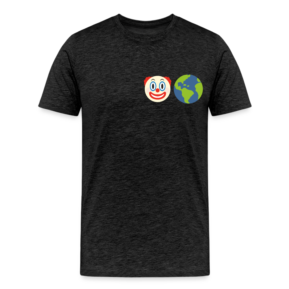 Clown World front & back print Men's Premium T-Shirt - charcoal grey
