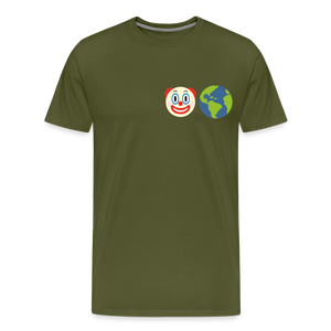 Clown World front & back print Men's Premium T-Shirt - olive green