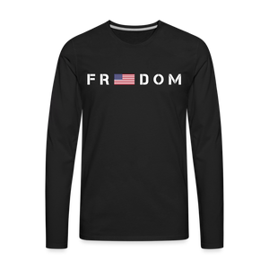 Freedom USA Flag Men's Premium Long Sleeve T-Shirt - black