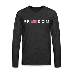 Freedom USA Flag Men's Premium Long Sleeve T-Shirt - charcoal grey