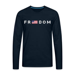 Freedom USA Flag Men's Premium Long Sleeve T-Shirt - deep navy