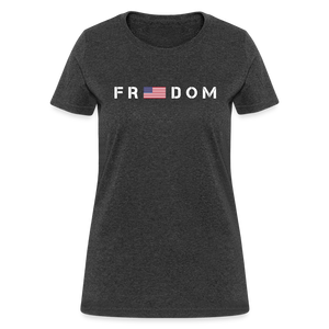 Freedom USA Flag Women's T-Shirt - heather black