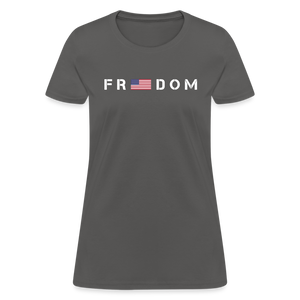 Freedom USA Flag Women's T-Shirt - charcoal
