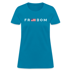Freedom USA Flag Women's T-Shirt - turquoise