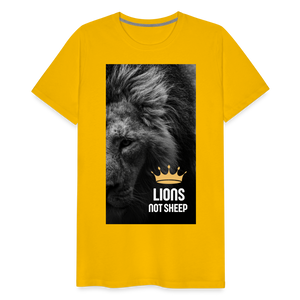 Lions Not Sheep (Lion Print) Men's Premium T-Shirt - sun yellow
