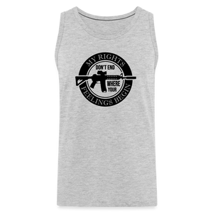 My Rights Don't End Where Your Feelings Begin Men’s Premium Tank - heather gray