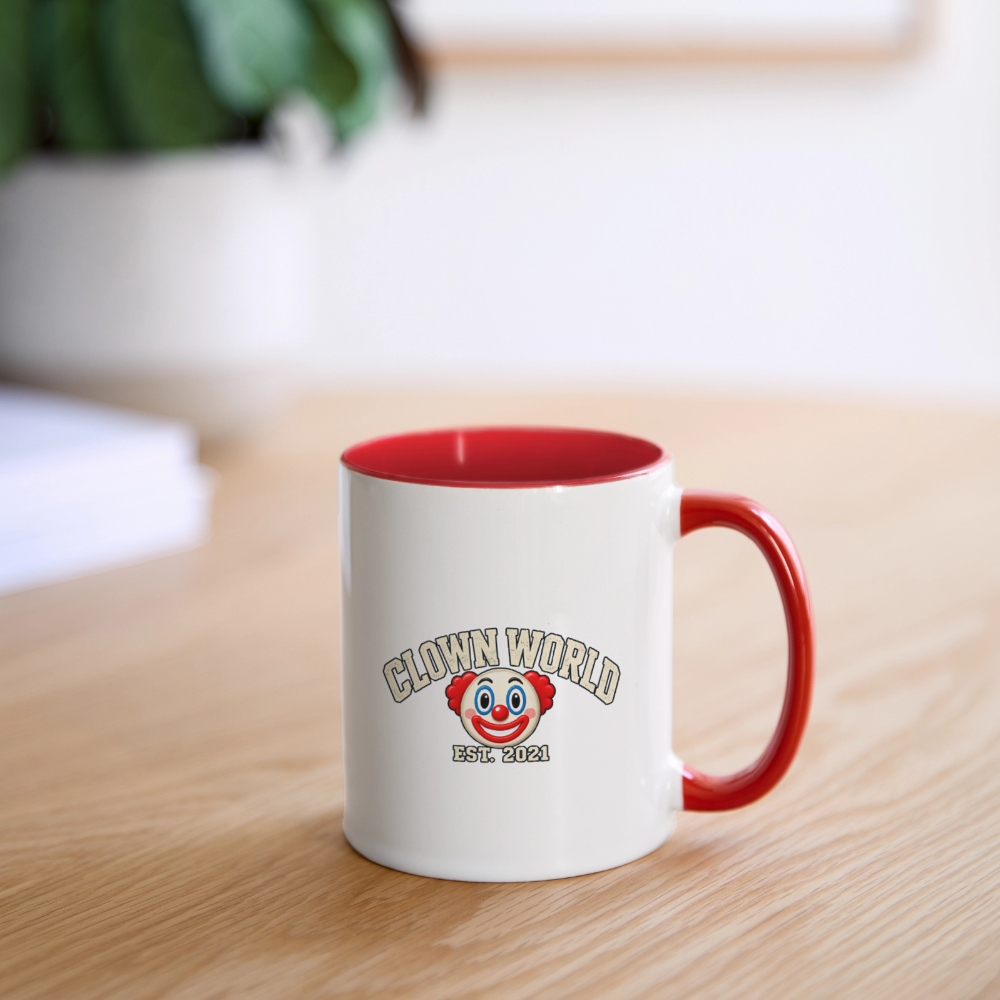 Clown World Est. 2021 Red Accent Mug - white/red