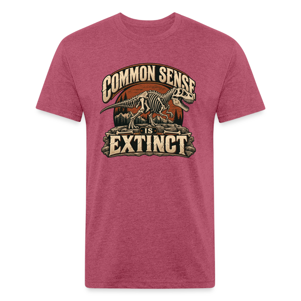 Common Sense Is Extinct – Men’s Fitted Graphic T-Shirt - heather burgundy