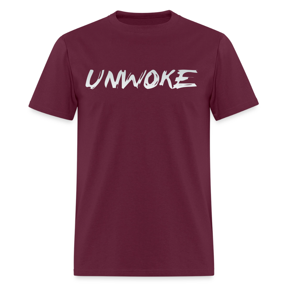 UNWOKE - Anti Woke Classic T-Shirt - burgundy