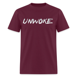UNWOKE - Anti Woke Classic T-Shirt - burgundy