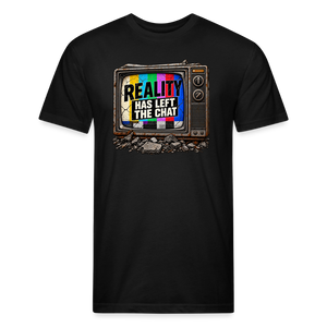 Reality Has Left the Chat – Men's Fitted Retro TV Graphic T-Shirt - black