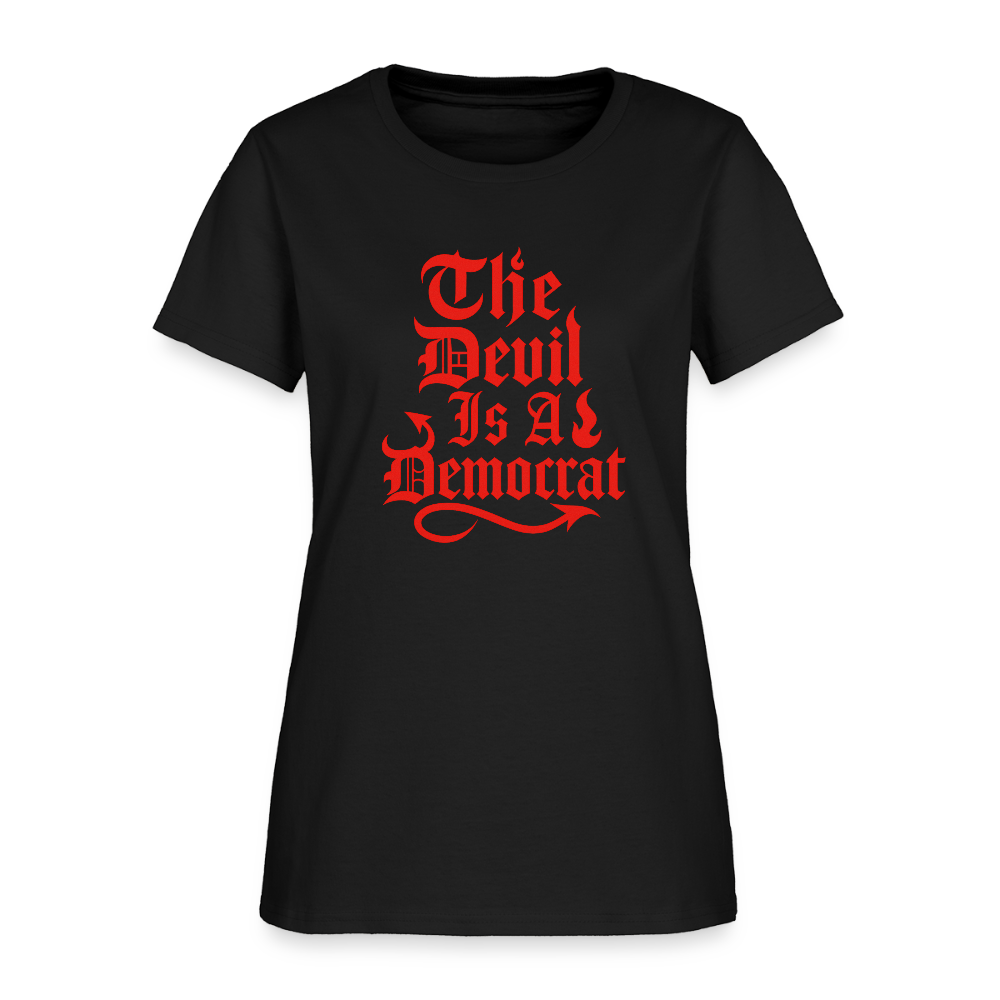 The Devil Is A Democrat Women's T-Shirt - black