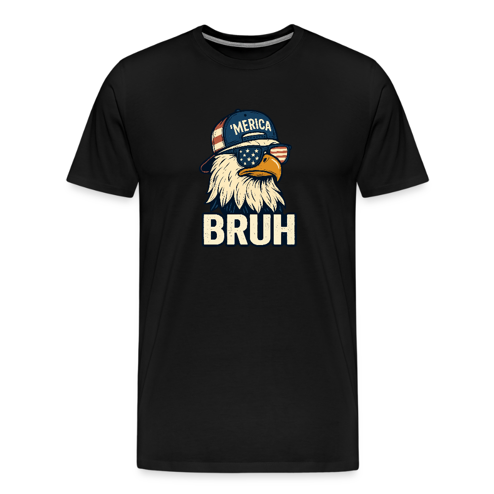 Funny Bruh Patriotic Eagle Men's Premium T-Shirt - black