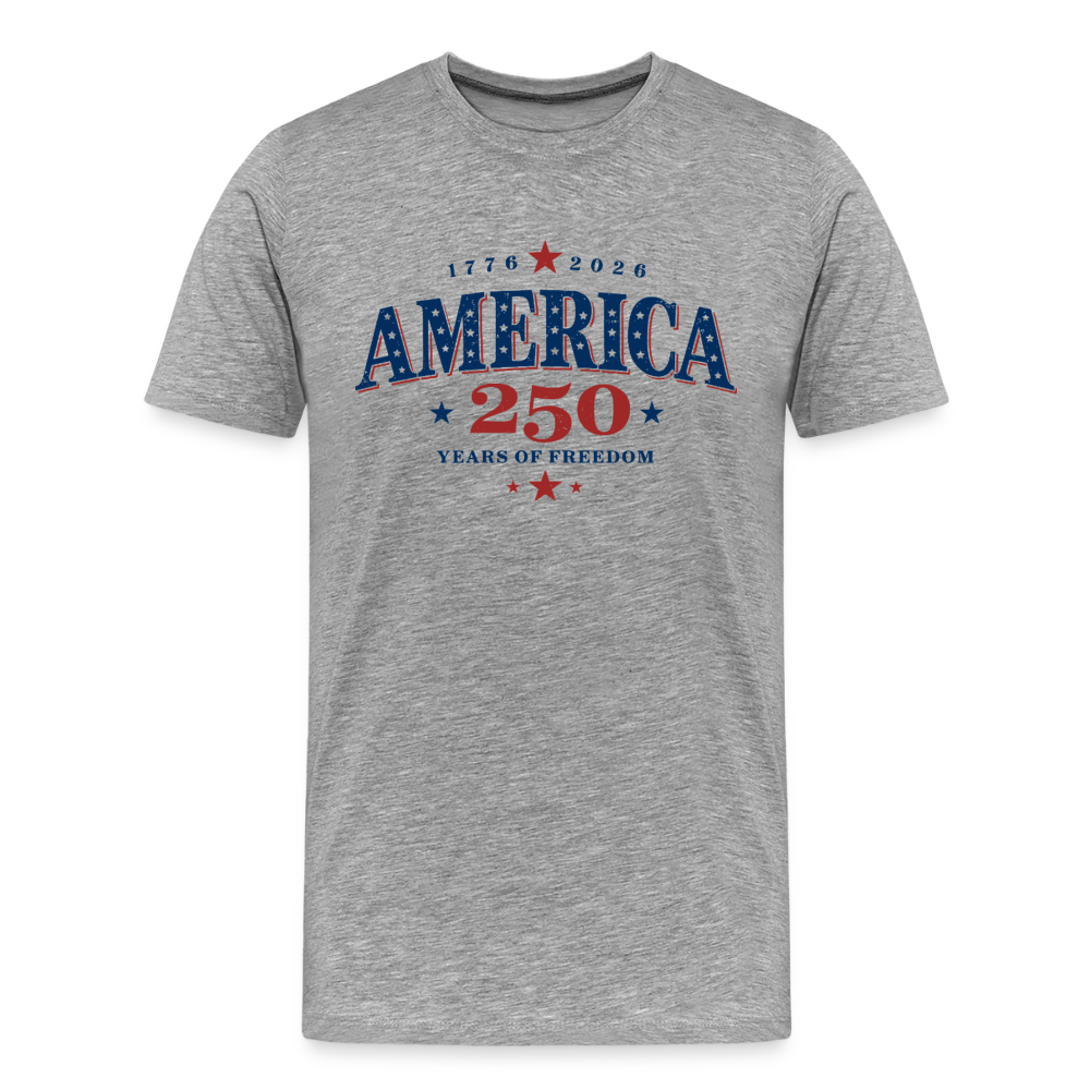 America 250 Years Freedom Retro Americana Men's Premium T-Shirt - heather gray
