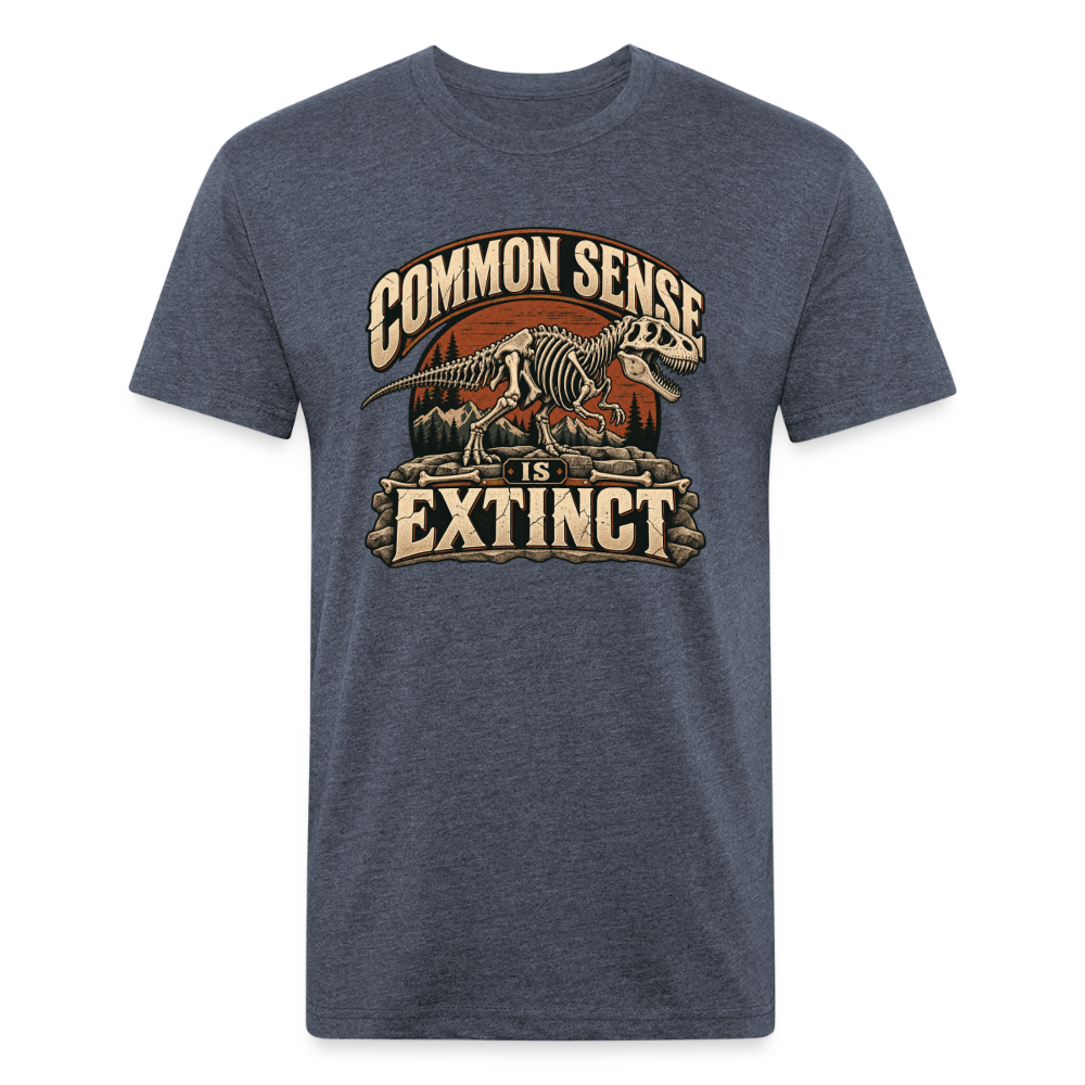 Common Sense Is Extinct – Men’s Fitted Graphic T-Shirt - heather navy