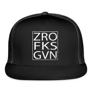 Zero Fucks Given Trucker Hat - black/black