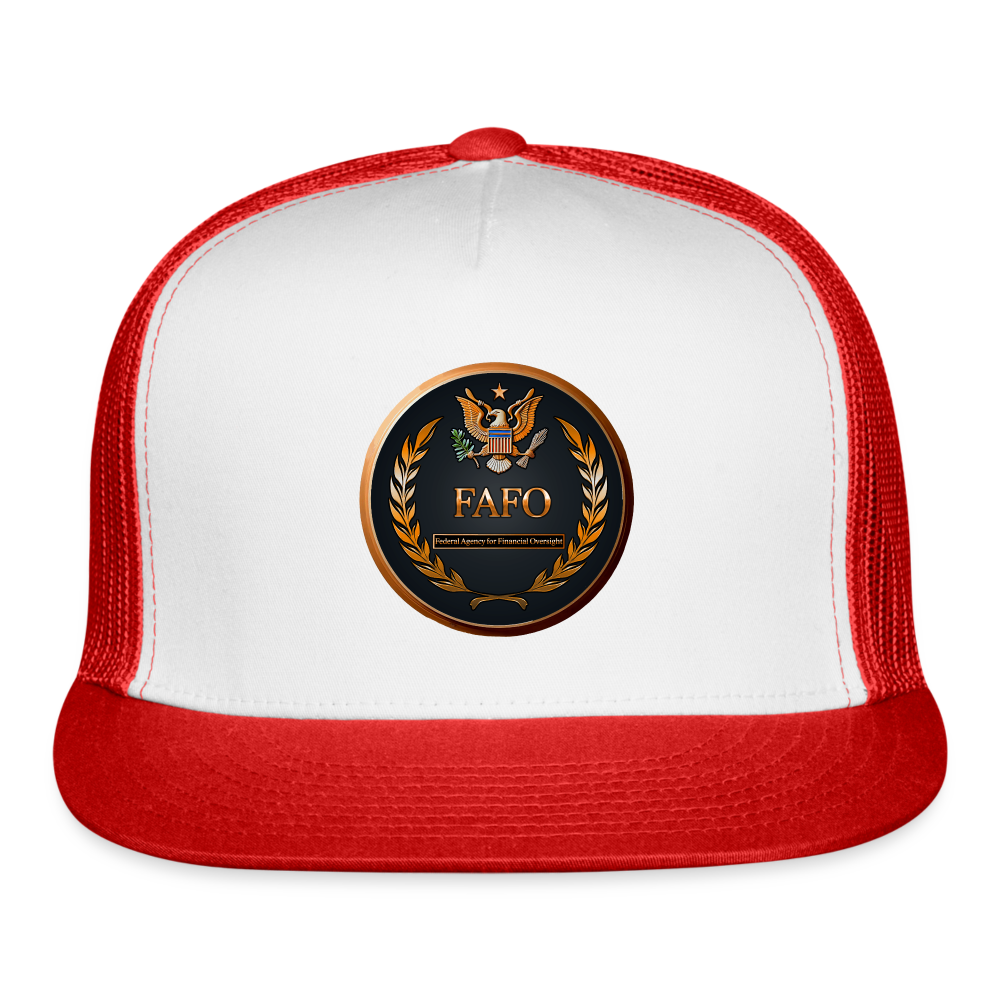 FAFO - Federal Agency for Financial Oversight - Trucker Hat - white/red