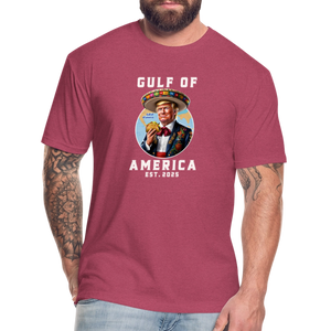 Gulf of America Funny Fitted Cotton/Poly T-Shirt by Next Level - heather burgundy