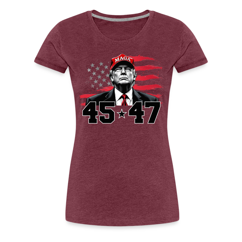 45 47 Trump Women’s Premium T-Shirt - heather burgundy