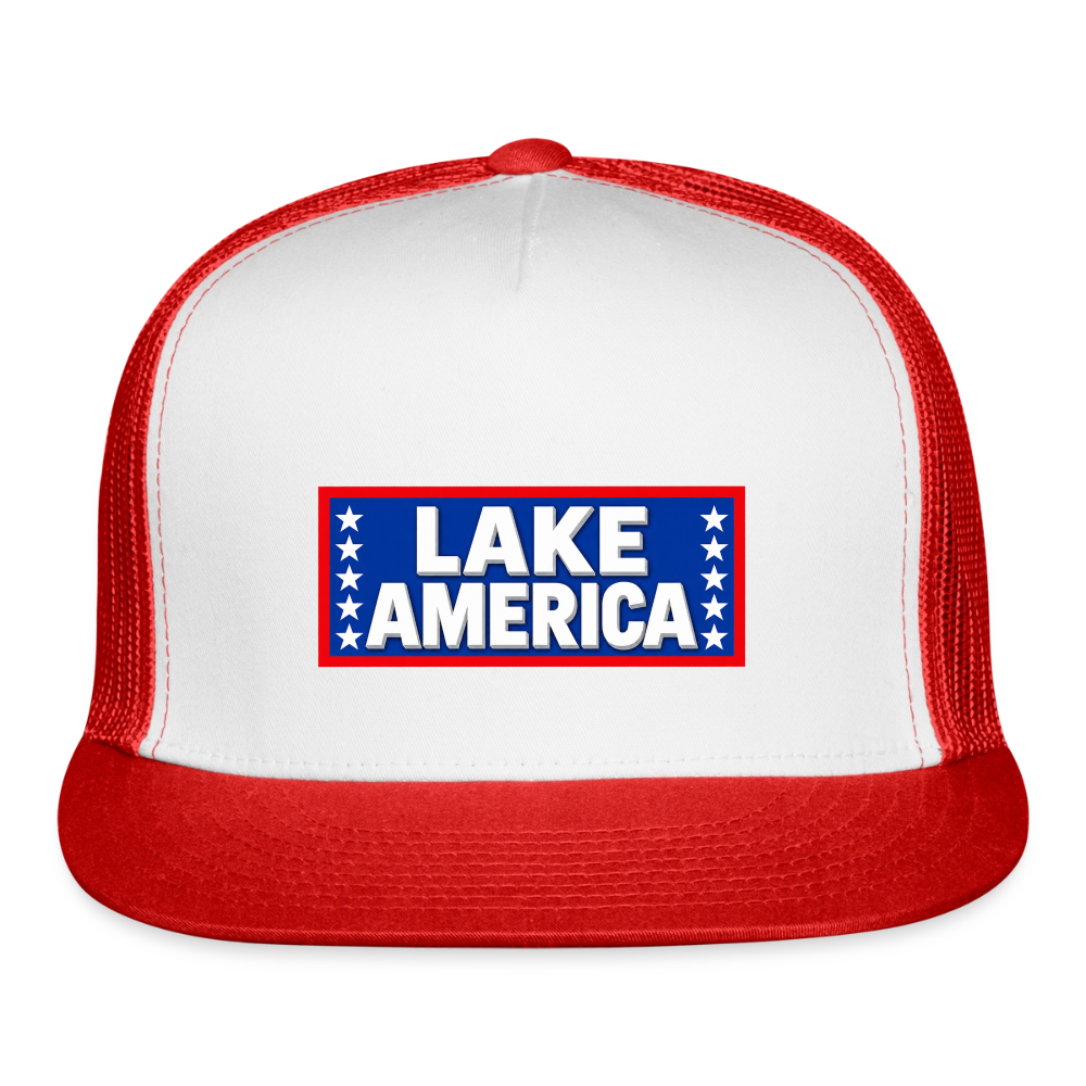 Lake America Trucker Hat - white/red