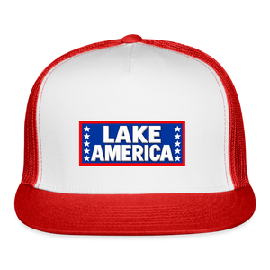 Lake America Trucker Hat - white/red