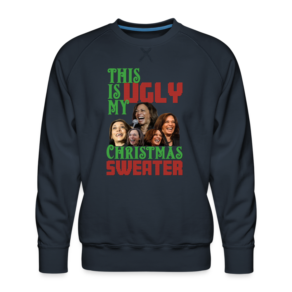 This Is My Ugly Christmas Sweater Funny Kamala Men’s Premium Sweatshirt - navy