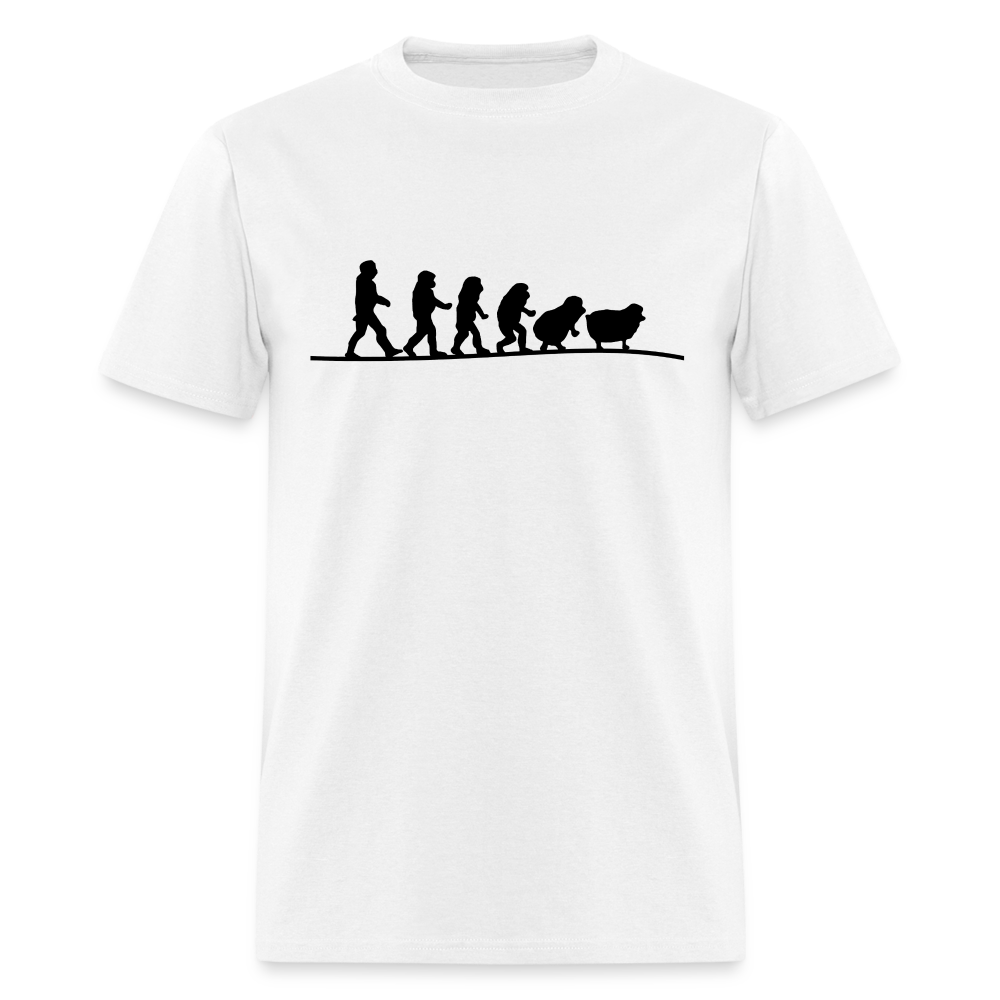 Human Evolution to Sheep Classic T-Shirt - white