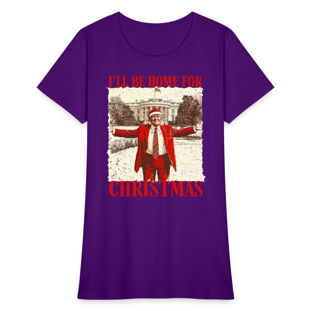 I'll Be Home for Christmas Women's T-Shirt - purple