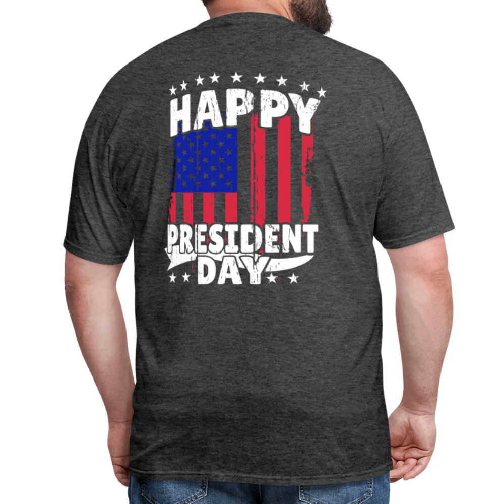 Happy President Day (Back Print) Unisex Classic T-Shirt - heather black