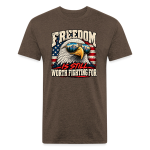 Freedom Is Still Worth Fighting For – Men's Fitted Patriotic T-Shirt - heather espresso