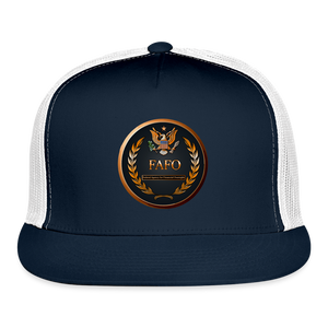 FAFO - Federal Agency for Financial Oversight - Trucker Hat - navy/white