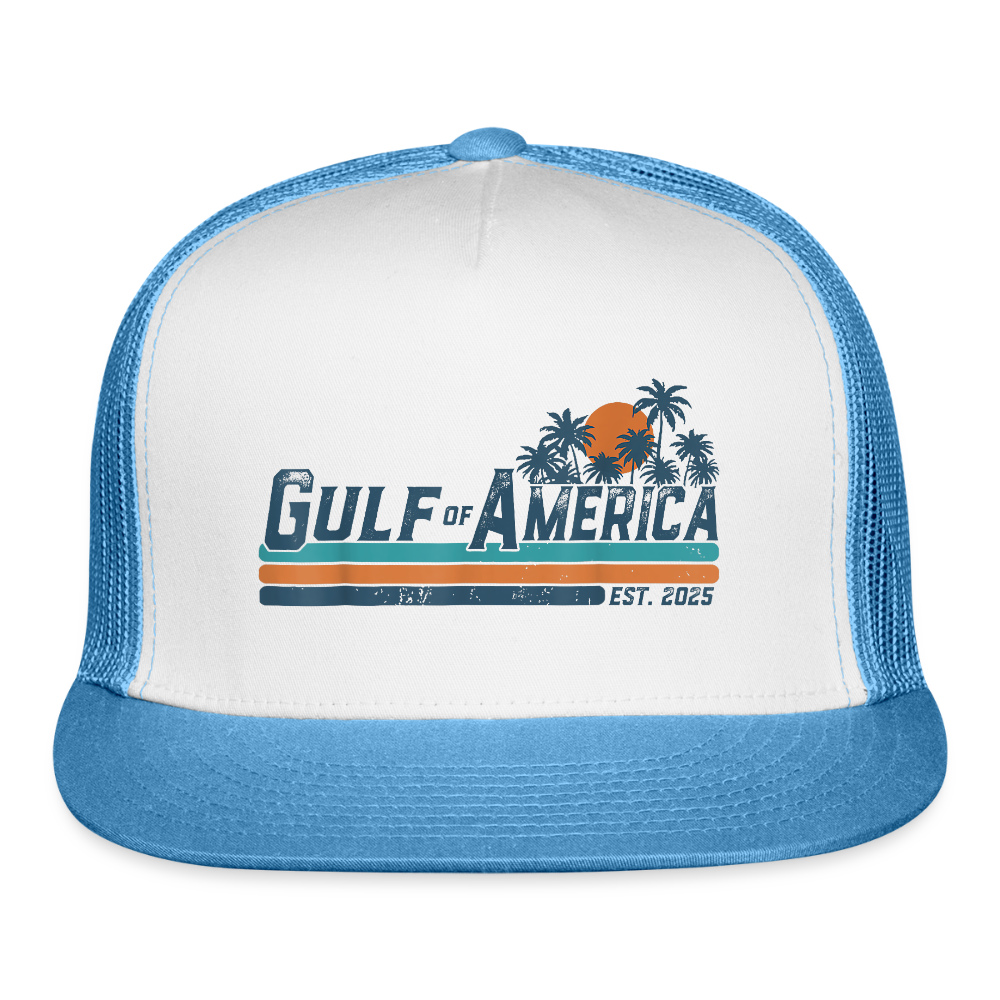 Gulf of America Retro Trucker Hat - white/blue