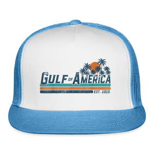 Gulf of America Retro Trucker Hat - white/blue