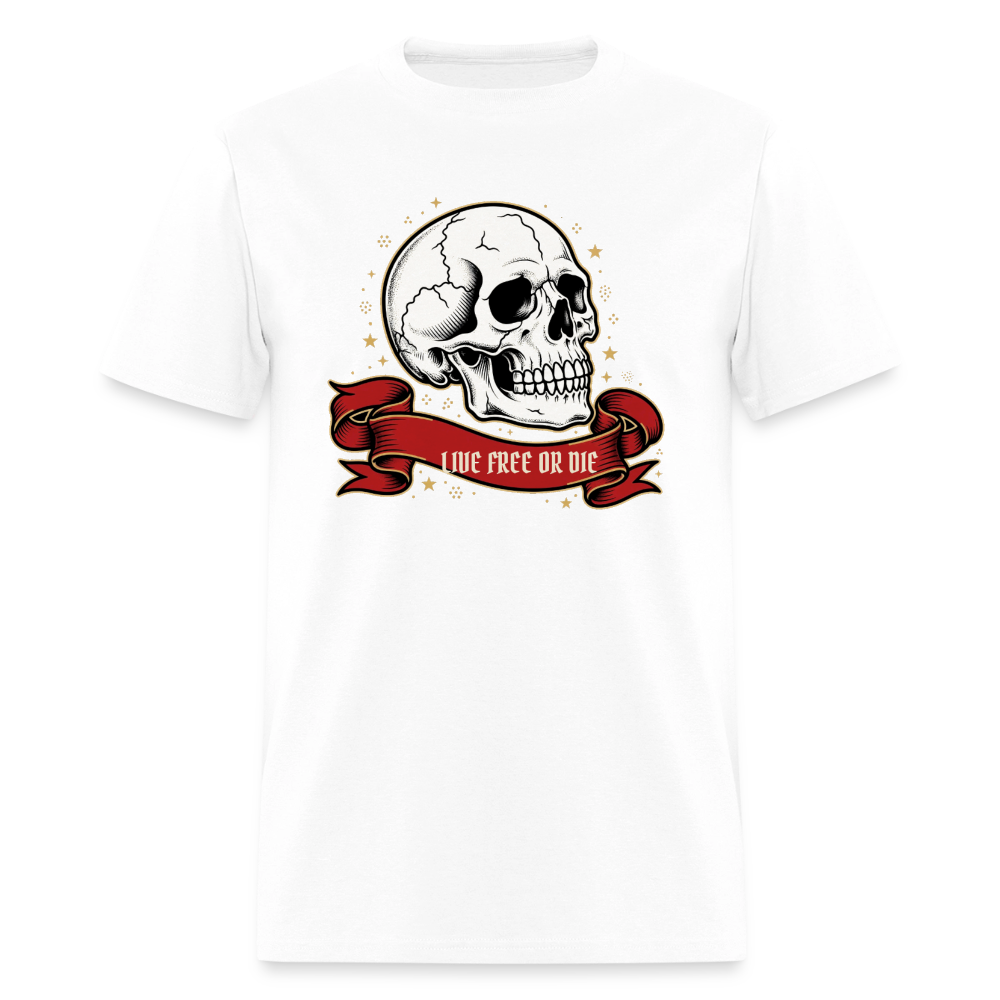 Live Free or Die Skull Classic T-Shirt - white