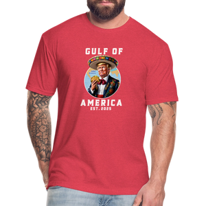 Gulf of America Funny Fitted Cotton/Poly T-Shirt by Next Level - heather red