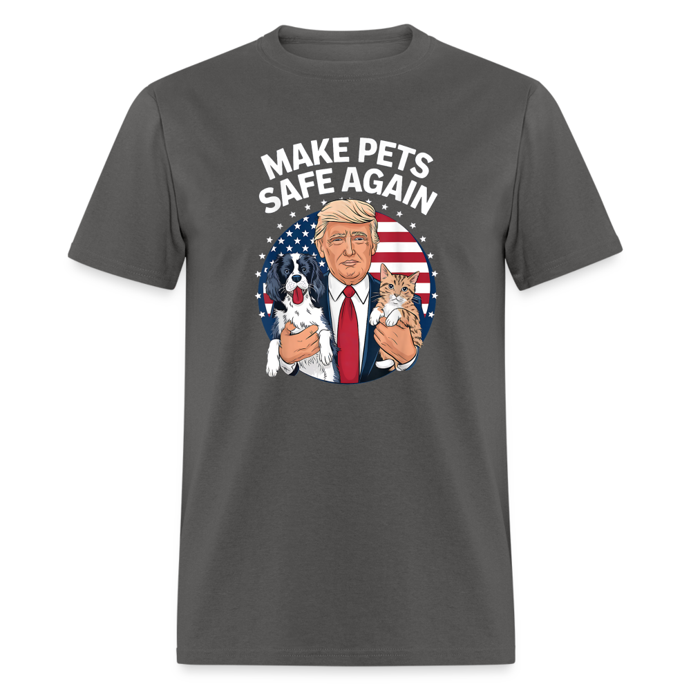 Make Pets Safe Again Trump Funny Classic T-Shirt - charcoal