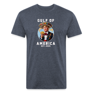 Gulf of America Funny Fitted Cotton/Poly T-Shirt by Next Level - heather navy