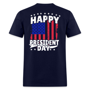 Happy President Day (Back Print) Unisex Classic T-Shirt - navy