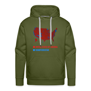 Election Map United States of America & Dumbfuckistan Funny Men’s Premium Hoodie - olive green