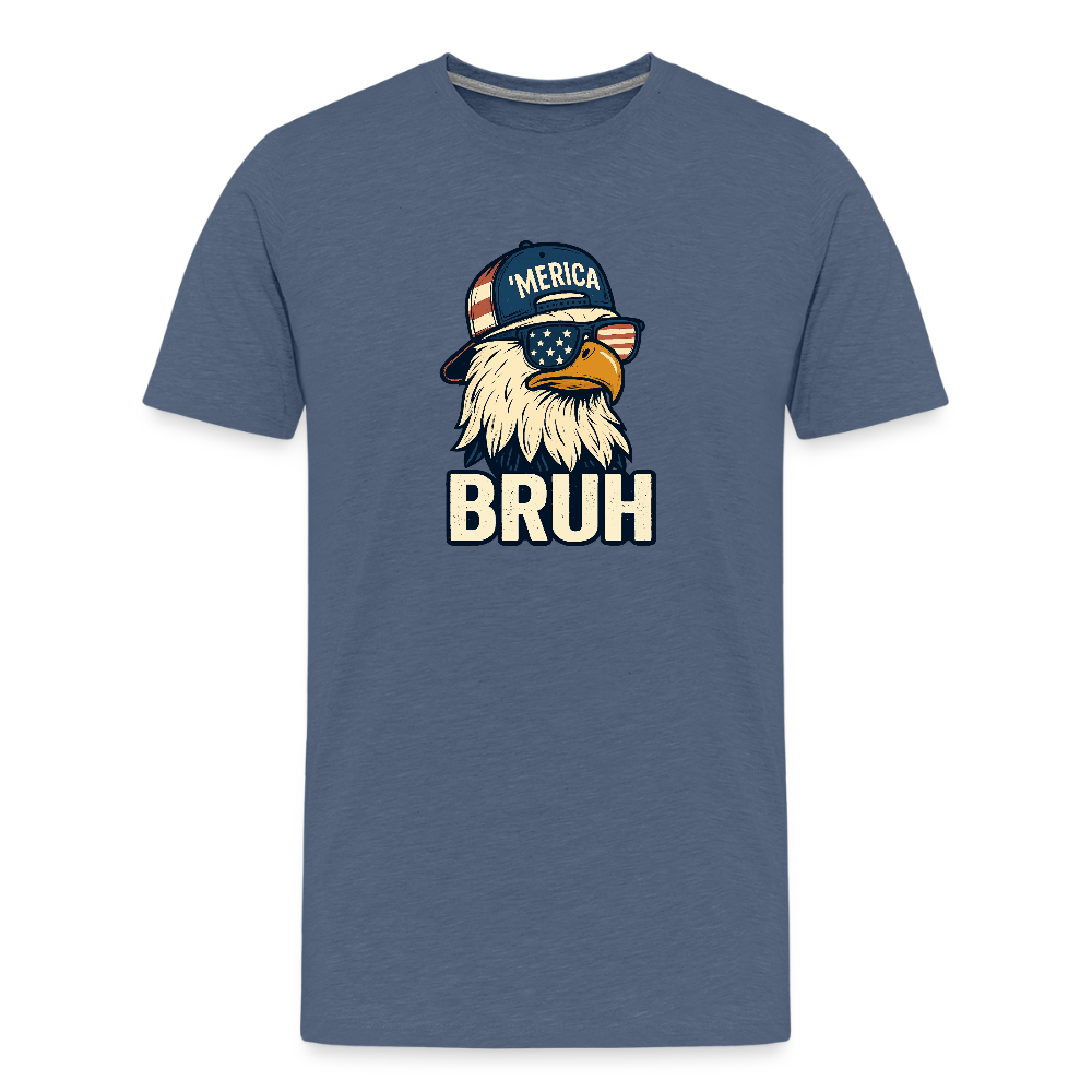 Funny Bruh Patriotic Eagle Men's Premium T-Shirt - heather blue