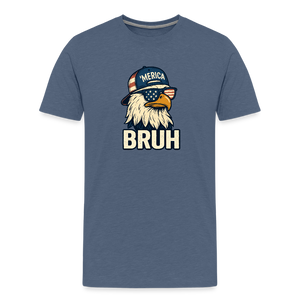 Funny Bruh Patriotic Eagle Men's Premium T-Shirt - heather blue