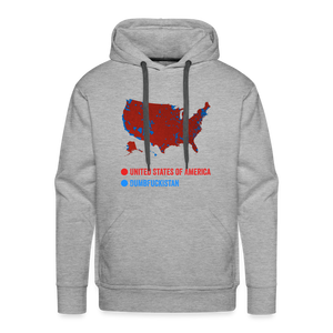 Election Map United States of America & Dumbfuckistan Funny Men’s Premium Hoodie - heather grey