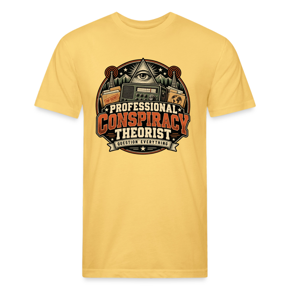 Professional Conspiracy Theorist – Men’s Fitted Graphic T-Shirt - pastel yellow